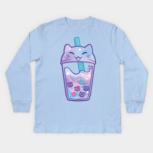 Boba Kit-tea! Kids Long Sleeve T-Shirt